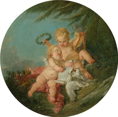 Een allegorie van poëzie door François Boucher